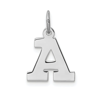 Sterling Silver Rhodium-plated Block Letter Initial Charm, 16 x 11mm