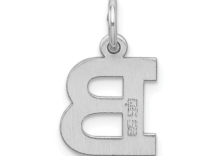 Sterling Silver Rhodium-plated Block Letter B Initial Charm