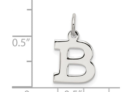 Sterling Silver Rhodium-plated Block Letter B Initial Charm