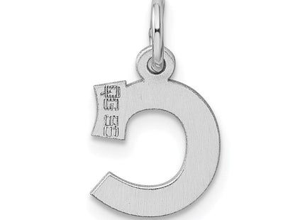Sterling Silver Rhodium-plated Block Letter C Initial Charm (Style QC5093C)