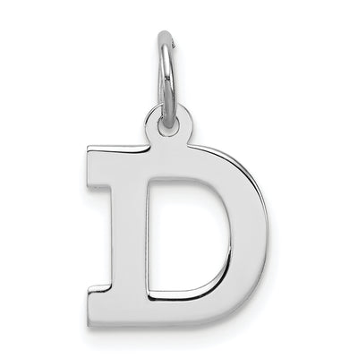 Sterling Silver Rhodium-plated Block Letter Initial Charm, 16 x 11mm