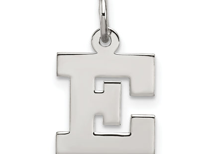 Sterling Silver Rhodium-plated Block Letter Initial Charm (Small)