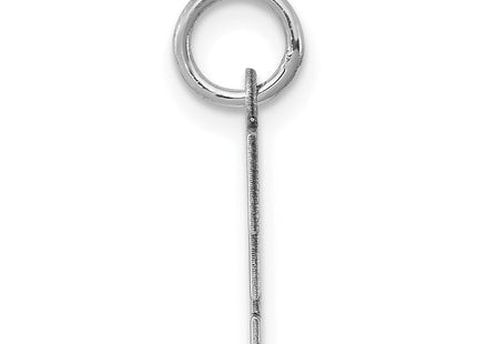 Sterling Silver Rhodium-plated Block Letter F Initial Charm (Style QC5093F)