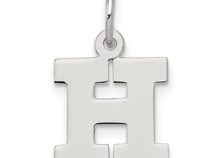 Sterling Silver Rhodium-plated Block Letter Initial Charm (Small)