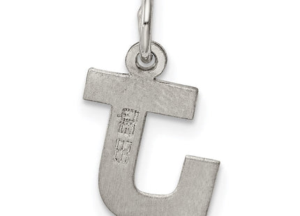 Sterling Silver Rhodium-plated Block Letter J Initial Charm