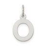 Sterling Silver Rhodium-plated Small Block Initial Q Charm