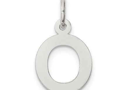 Sterling Silver Rhodium-plated Block Letter Initial Charm (Small)