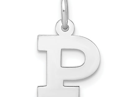Sterling Silver Rhodium-plated Block Letter Initial Charm (Small)