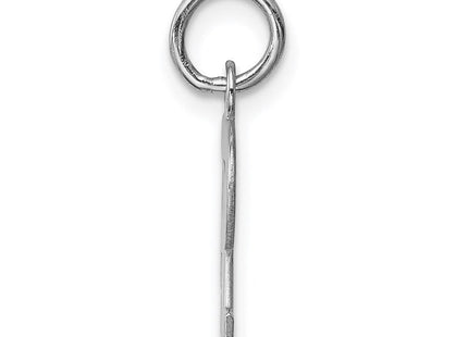 Sterling Silver Rhodium-plated Block Letter R Initial Charm