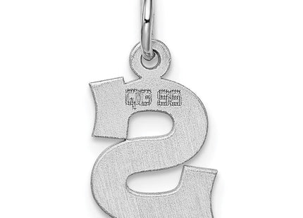 Sterling Silver Rhodium-plated Block Letter S Initial Charm
