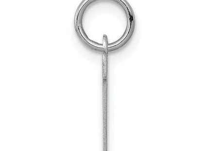 Sterling Silver Rhodium-plated Block Letter V Initial Charm