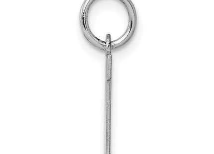 Sterling Silver Rhodium-plated Block Letter W Initial Charm