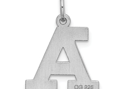 Sterling Silver Rhodium-plated Block Letter A Initial Charm