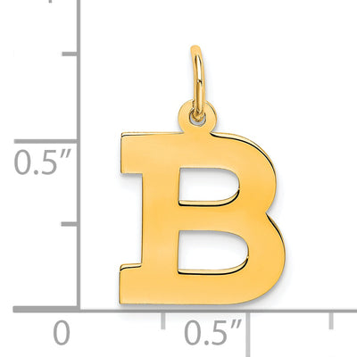 Sterling Silver Gold-Plated Block Letter B Initial Charm