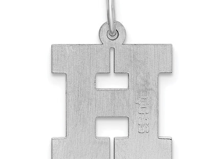 Sterling Silver Rhodium-plated Block Letter H Initial Charm