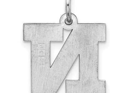 Sterling Silver Rhodium-plated Block Letter N Initial Charm