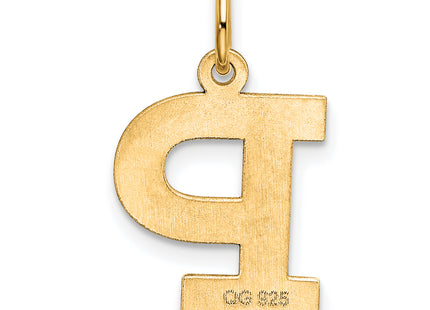 Sterling Silver Gold-Plated Block Letter P Initial Charm