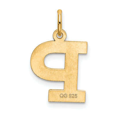 Sterling Silver Gold-Plated Block Letter P Initial Charm