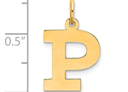 Sterling Silver Gold-Plated Block Letter P Initial Charm