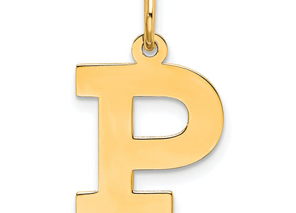 Sterling Silver Gold-Plated Block Letter P Initial Charm