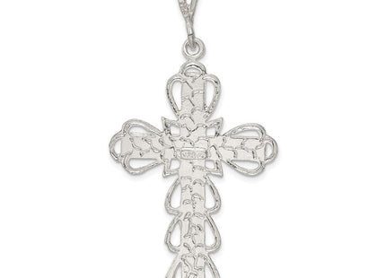 Sterling Silver Diamond-Cut Crucifix Pendant (Style QC510)