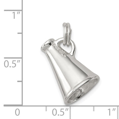 Sterling Silver Rhodium-plated Megaphone Charm