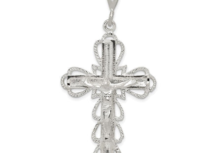 Sterling Silver Diamond-Cut Crucifix Pendant (Style QC510)