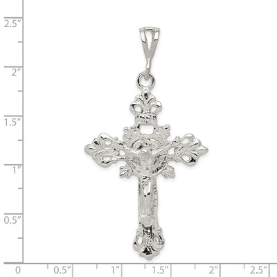 Sterling Silver Inri Crucifix Pendant, 60 x 31mm