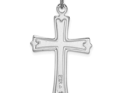 Sterling Silver Platinum-plated & Gold-plated Cross Pendant (Style QC5255)