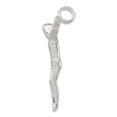 Sterling Silver Corpus (Crucified Christ) Pendant, 54 x 37mm