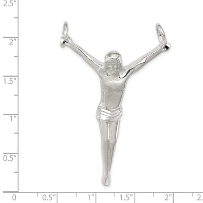 Sterling Silver Corpus (Crucified Christ) Pendant, 54 x 37mm