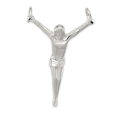 Sterling Silver Corpus (Crucified Christ) Pendant, 54 x 37mm