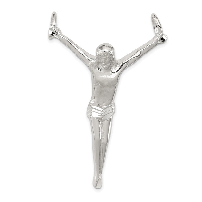Sterling Silver Corpus (Crucified Christ) Pendant, 54 x 37mm