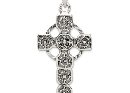 Sterling Silver Antiqued Celtic Cross Pendant (Style QC5273)