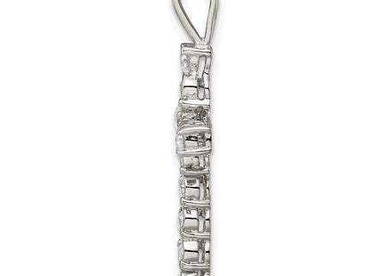 Sterling silver cubic zirconia cross pendant, alternate view