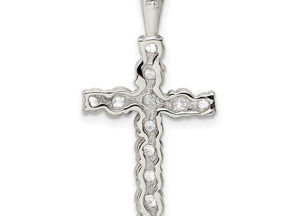 Sterling silver cubic zirconia cross pendant, further view
