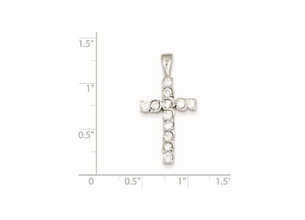 Sterling silver cubic zirconia cross pendant, another view