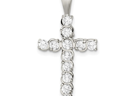 Sterling silver cubic zirconia cross pendant
