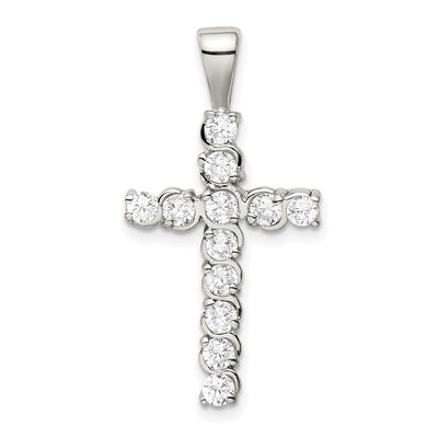 Sterling silver cubic zirconia cross pendant