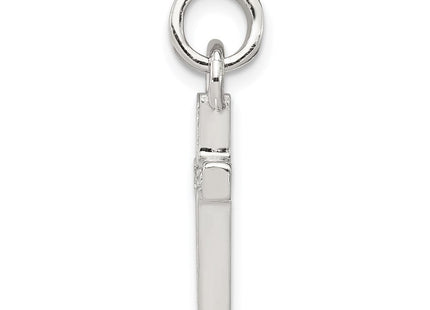 Sterling Silver Rhodium-plated CZ Latin Cross Pendant (Style QC5336)