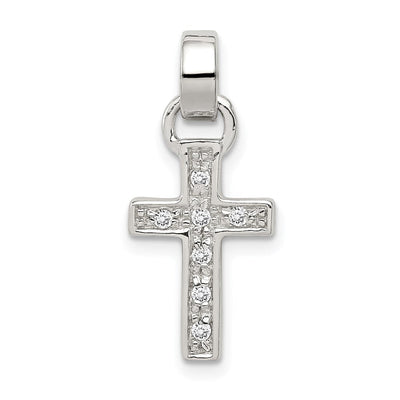 Sterling silver cubic zirconia cross pendant