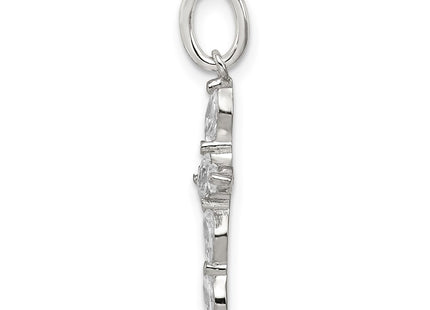 Sterling silver cubic zirconia cross charm, alternate view