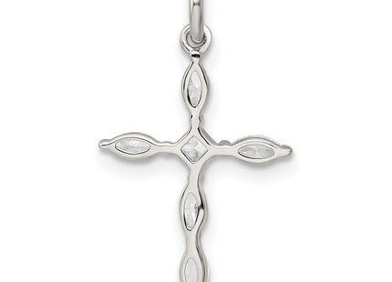Sterling silver cubic zirconia cross charm, further view