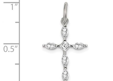 Sterling silver cubic zirconia cross charm, another view
