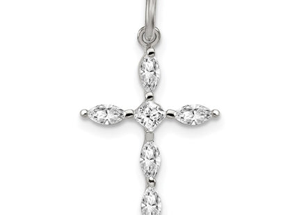 Sterling silver cubic zirconia cross charm