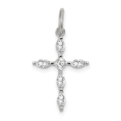 Sterling silver cubic zirconia cross charm