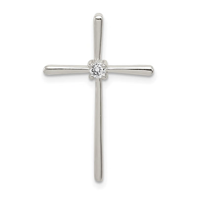 Sterling silver cubic zirconia cross pendant