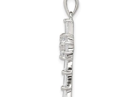 Sterling silver cubic zirconia cross pendant, alternate view