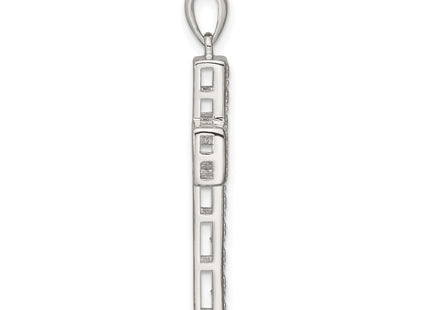 Sterling silver cubic zirconia cross pendant, alternate view