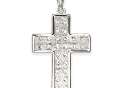Sterling silver cubic zirconia cross pendant, further view